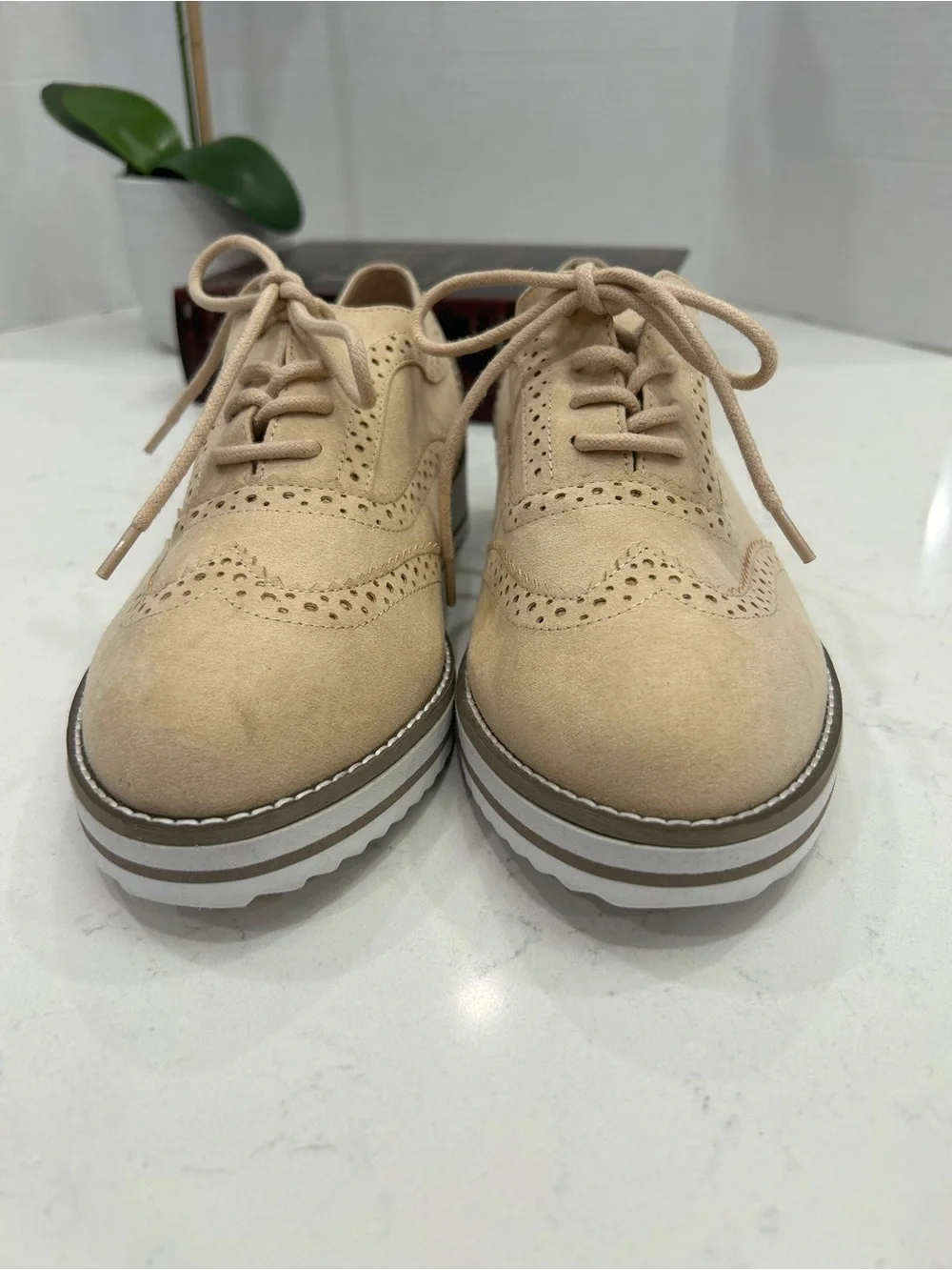 torrid Beige Suede Wingtip Derby Sneakers